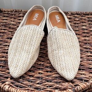 MIA Cream Woven Loafers